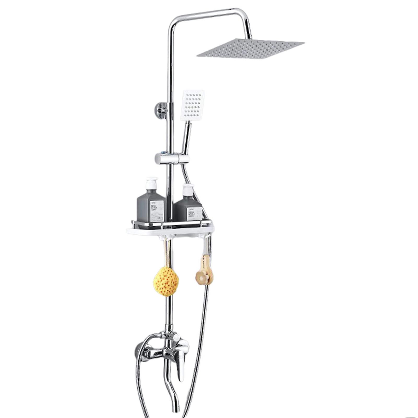 Handhold Shower System Set 360° Rotatble Overhead Rainfall Shower 5 Gear High Pressure Shower Spray