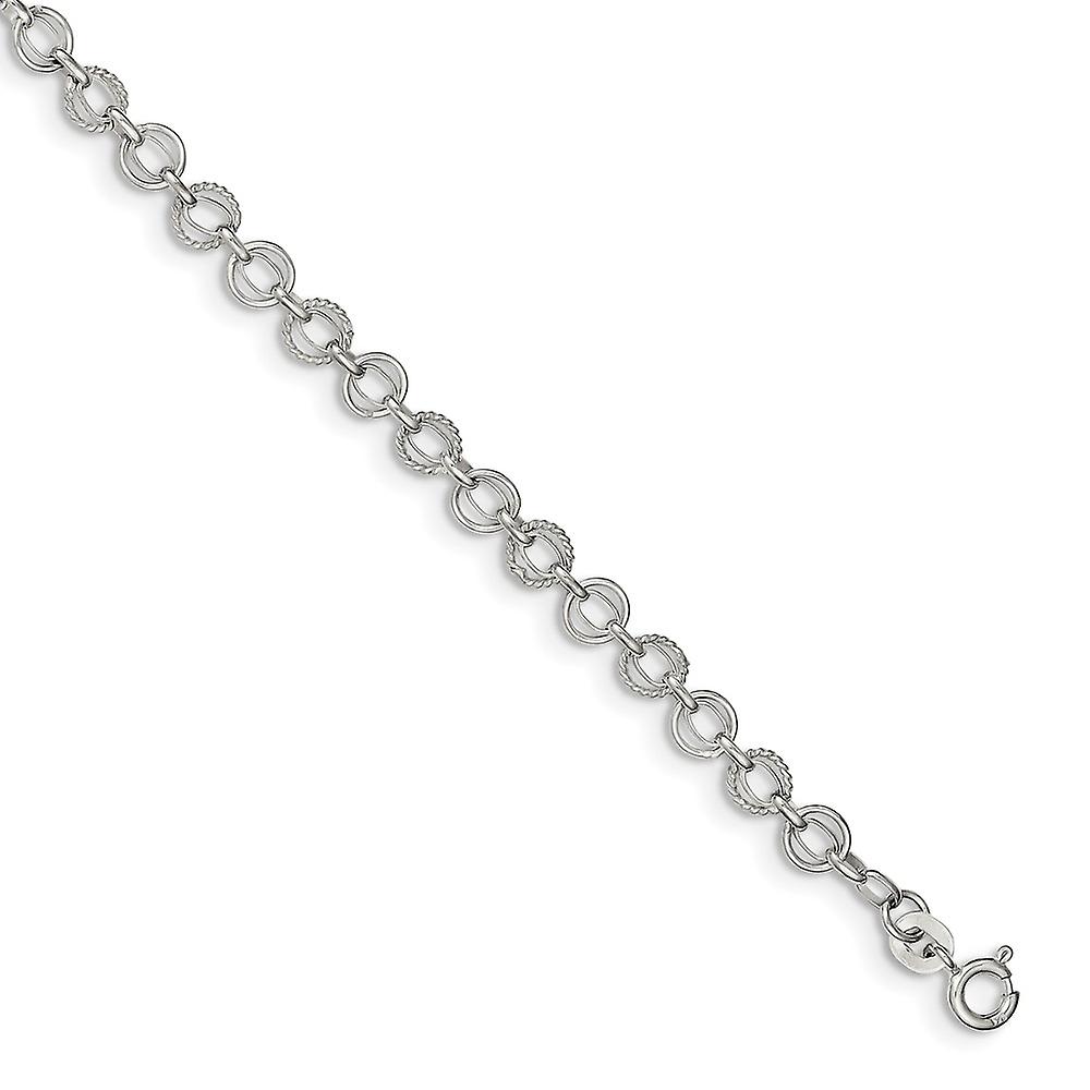 925スターリングシルバー5mmファンシーリンクブレスレット-リンク-女性用ブレスレット-長さ:7.25〜8