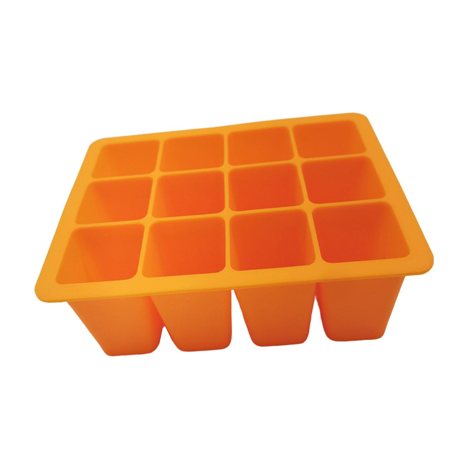 12 Cell Seedling Starting Tray Silicone for Garden Workers  Orange