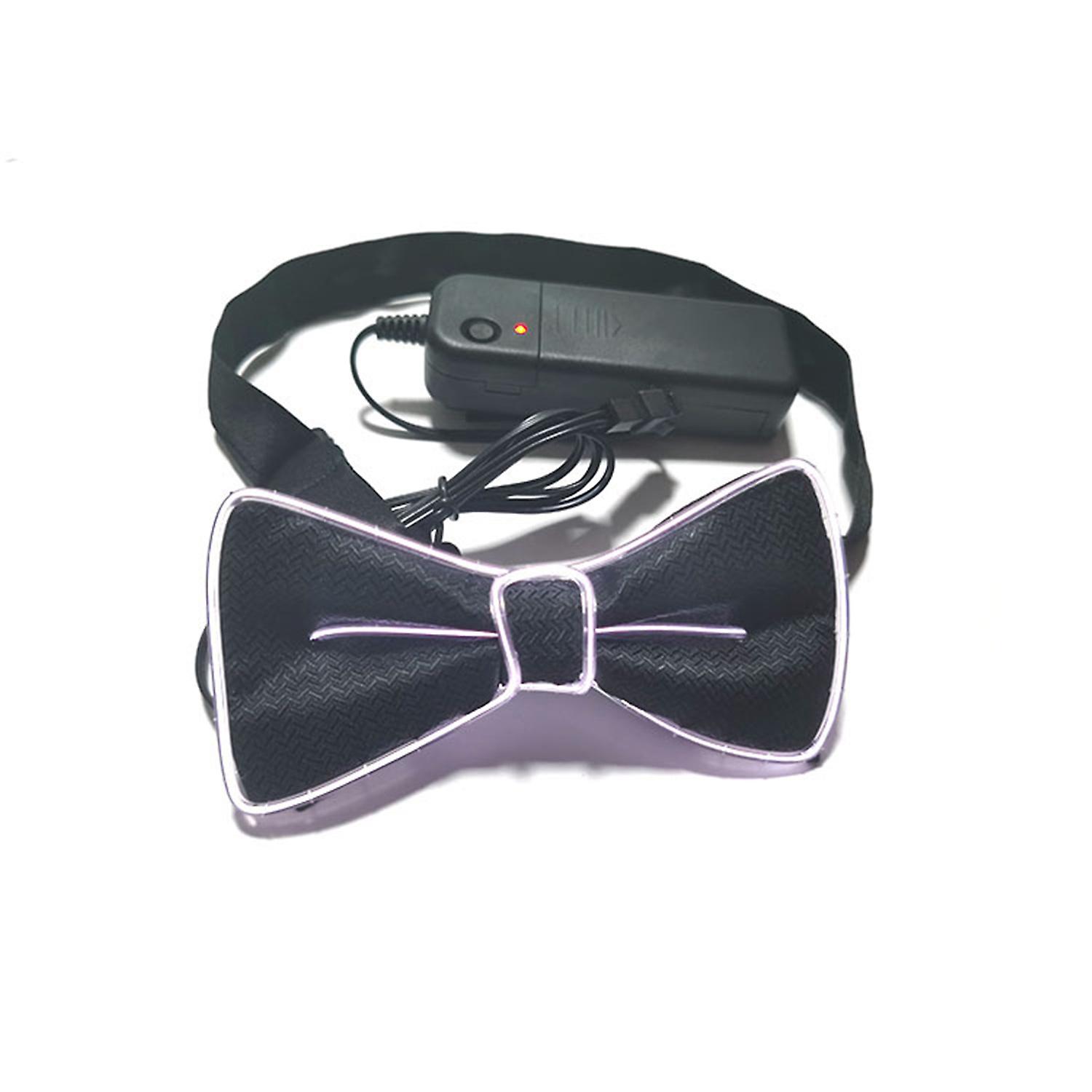LED Bow Tie Glow in The Dark Adjustable Button Various Light Modes for Parties Weddings Halloween Co
