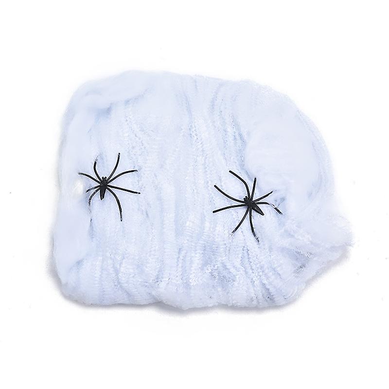 Halloween Spider Web With Spiders Stretchable Cobweb Horror Party Decoration