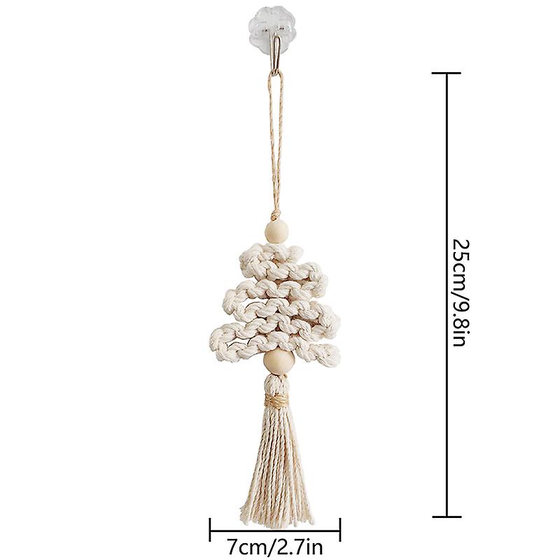 Macrame Christmas Tree Ornaments Supplies Mini Handmade Cotton Woven Decoration