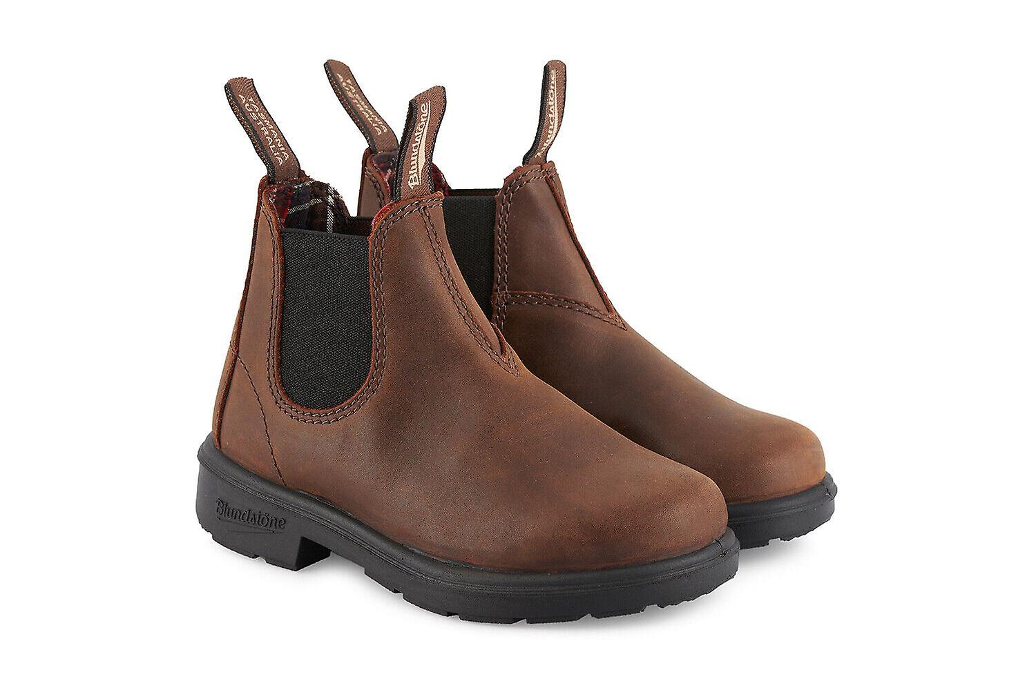Blundstone 1468 Kids Unisex Antique Brown Leather Chelsea Ankle Boots