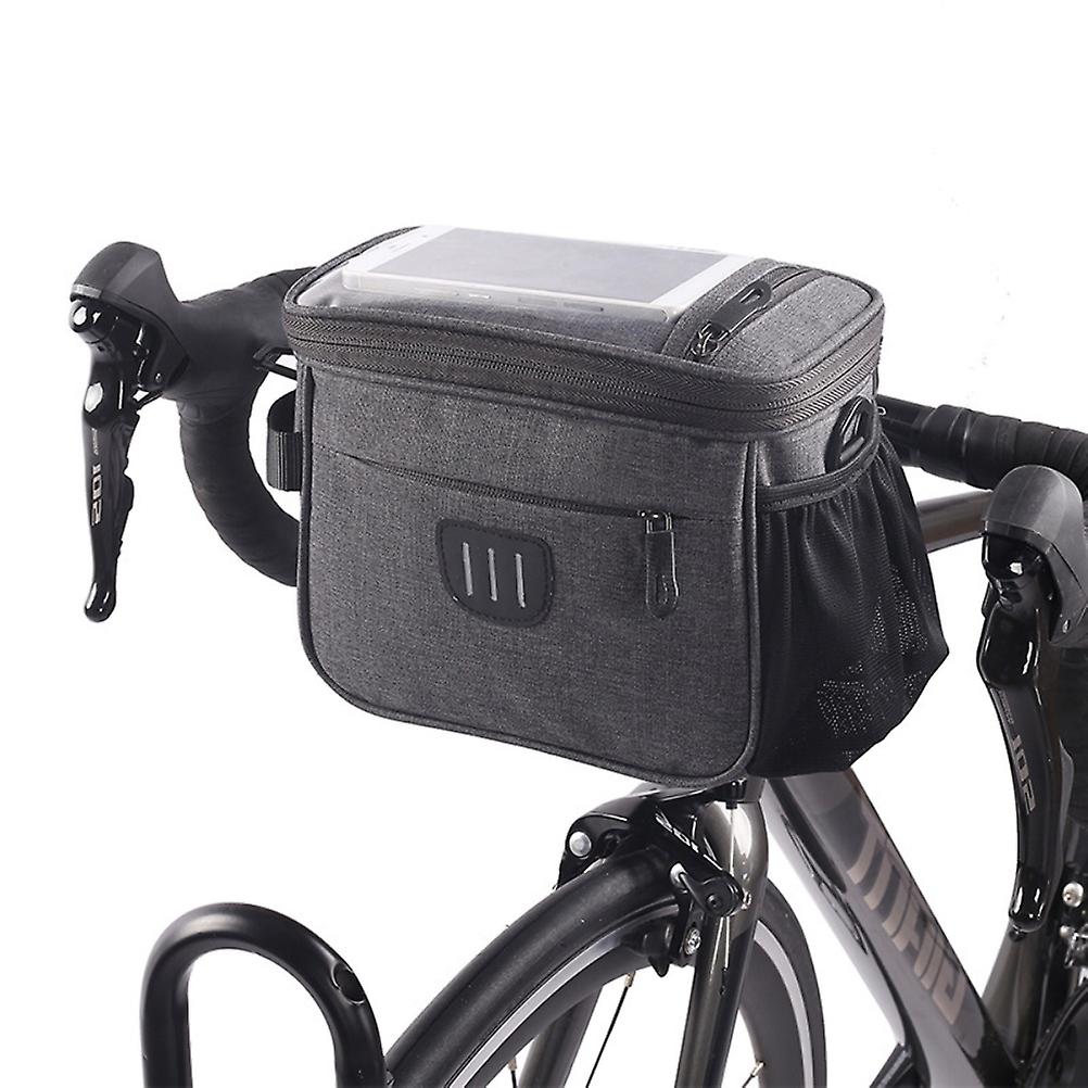 Bicycle Handlebar Bag, Thermal Insulation & Waterproof Bike Front Basket, Large Capacity Multi-Level Compartments for All Smartphones, Sensitive