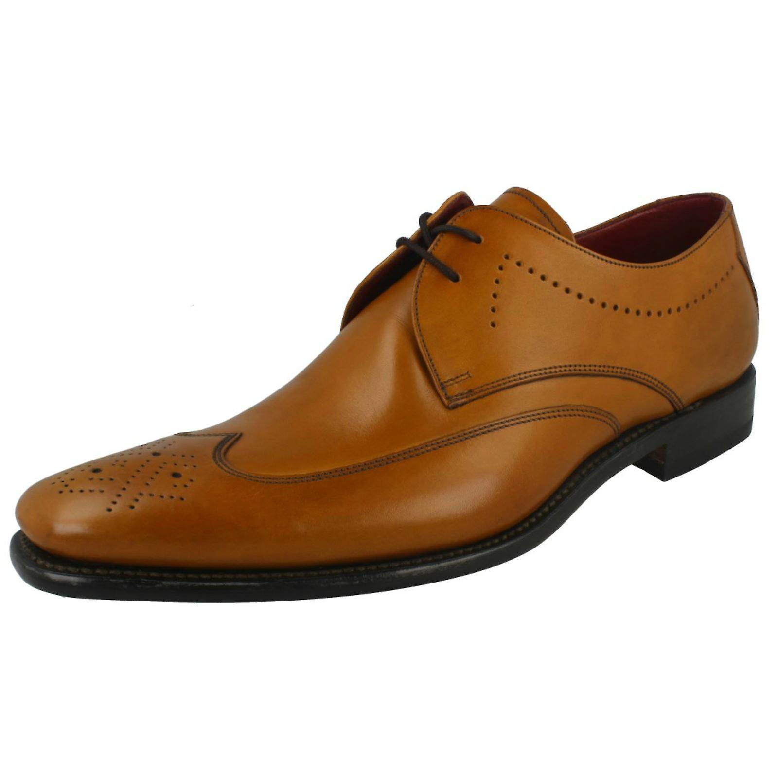 Mens Loake parte Brogue in pelle scarpe stringate - Stitch