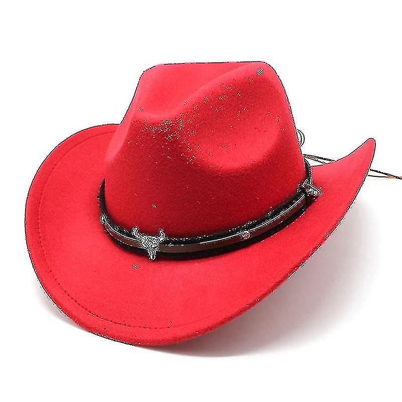 Cowboy Top Hat Felt Hat Red Black
