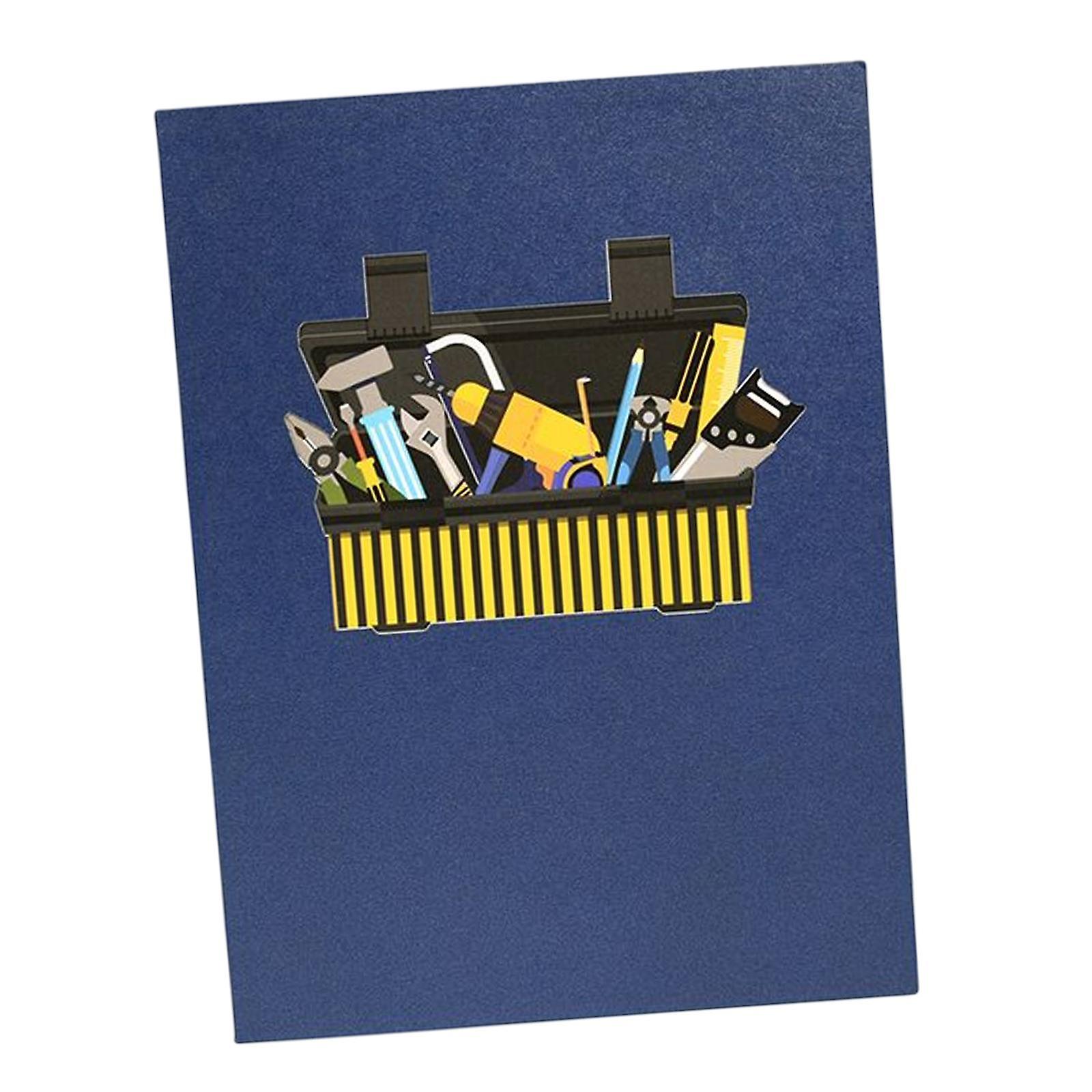 Vaders Dag Kaart Envelop Gift Popup Kaart voor Echtgenoot Vaderdag Vriendschap toolbox