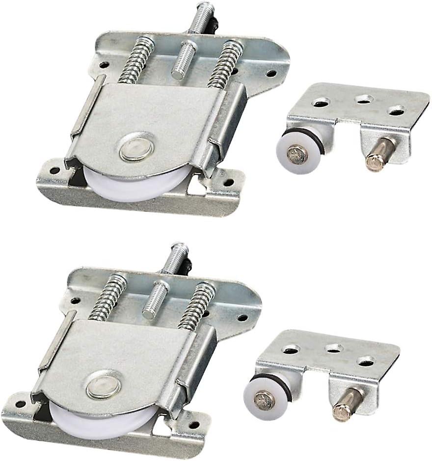 2pcs Sliding Wardrobe Door Wheels Runners Wheels Rollers Guides with Shock Absorber Buffer