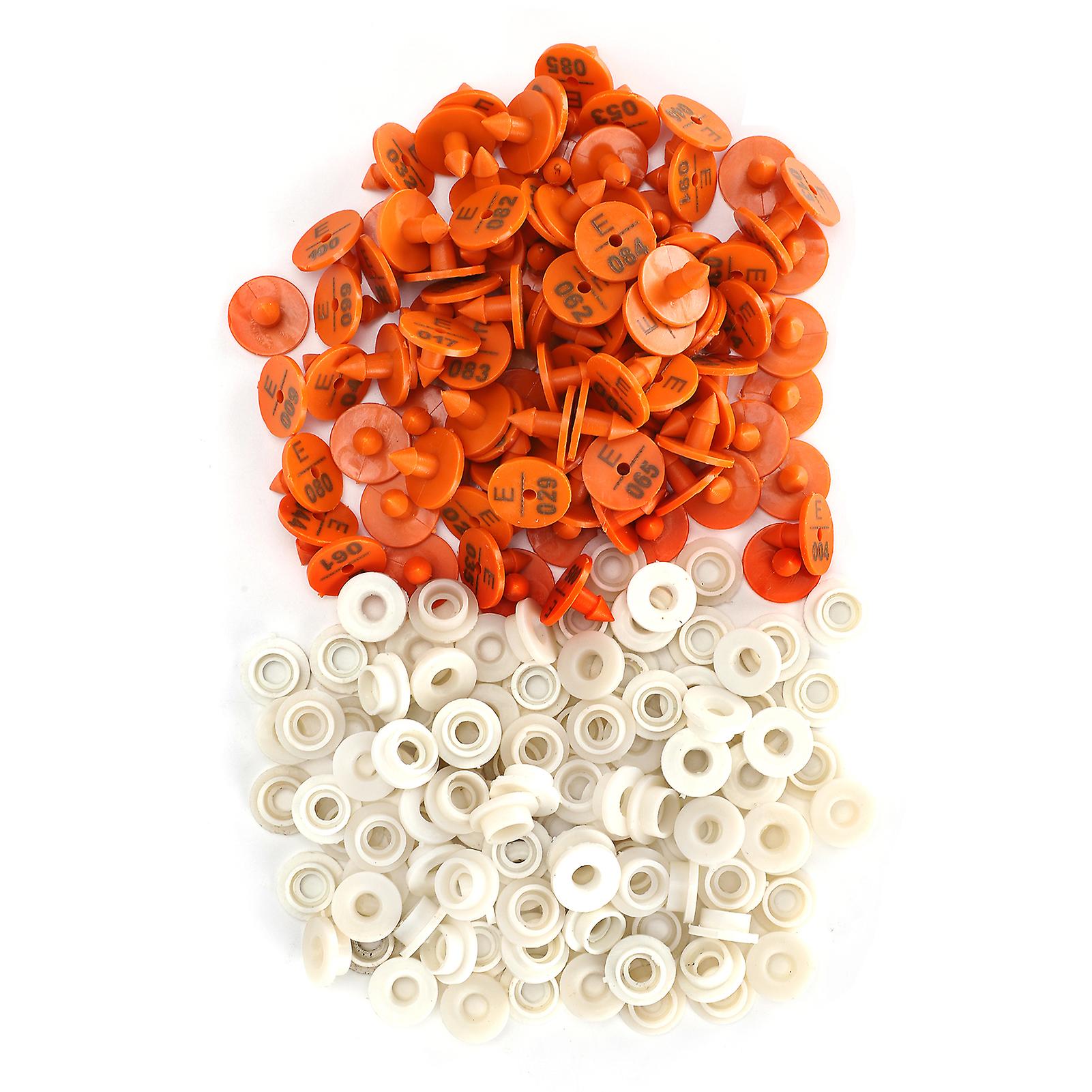 100 Pcs Numbered Rabbit Ear Tags Animal Identification Farm Supplies