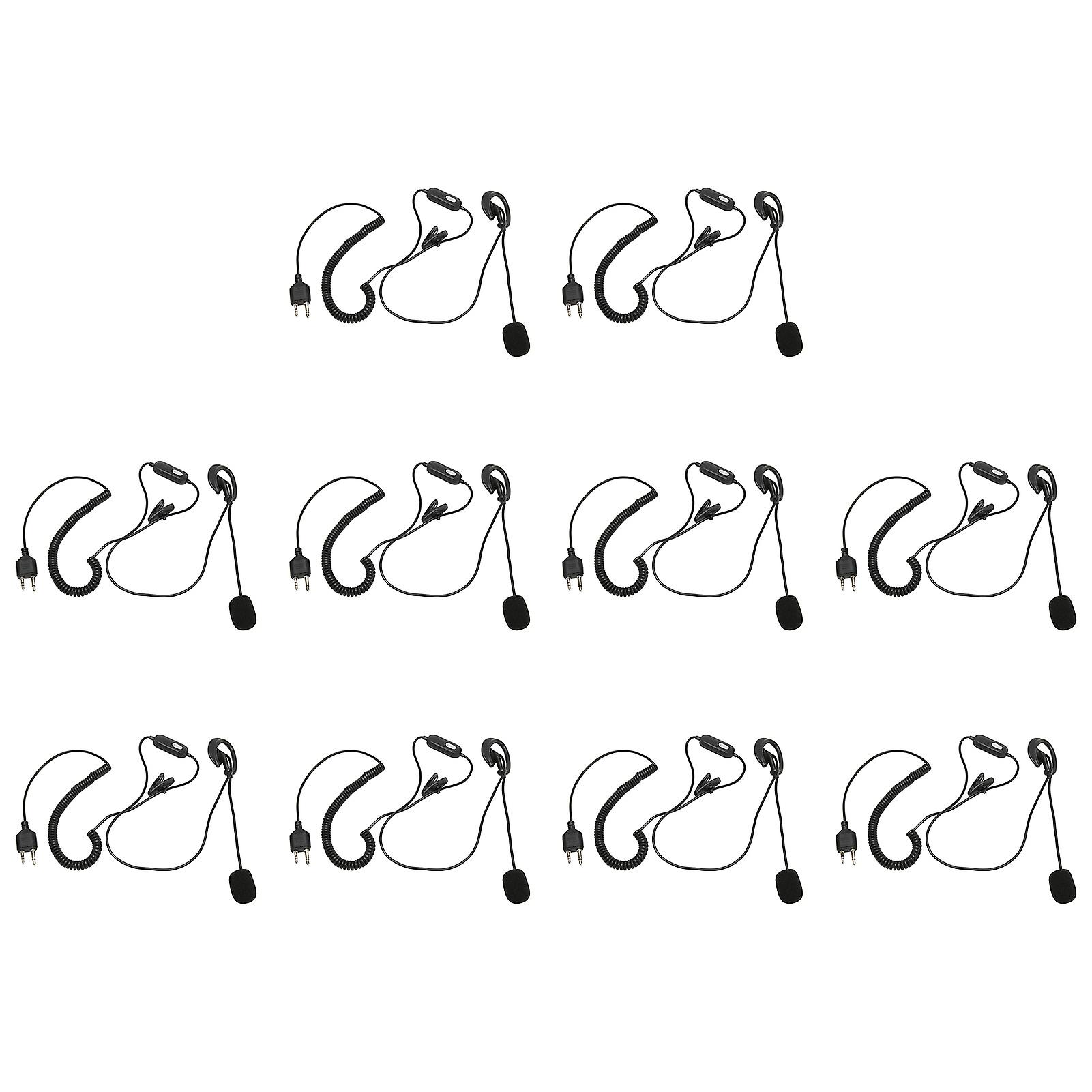 10pcs Walkie Talkie Earpiece with PTT and Microphone for Midland GXT1000VP4 LXT600VP3 GXT1050VP4 GXT1000XB GXT400 GXT450