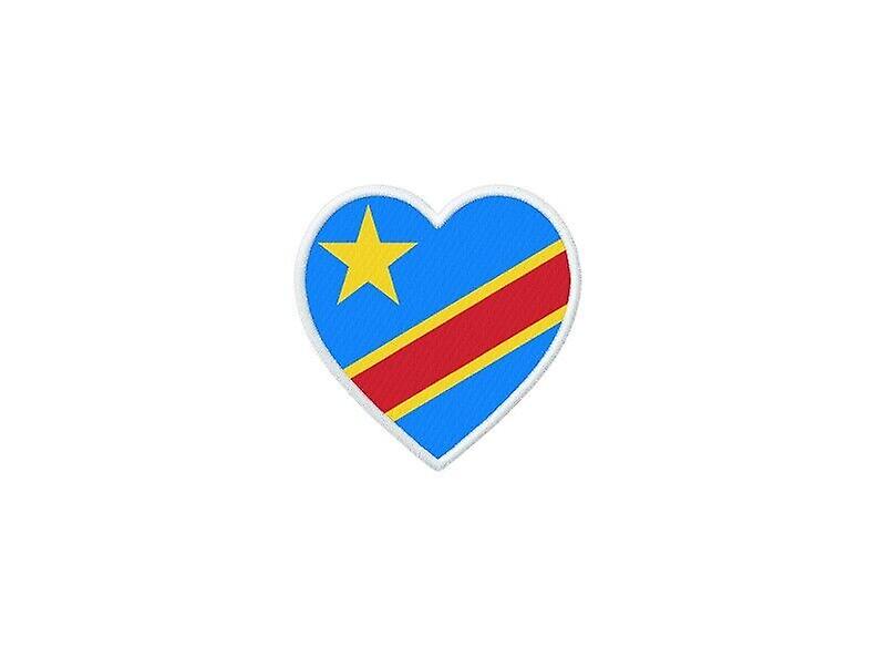 Patch badge ecusson prints thermocollant flag heart CGO congo DRC
