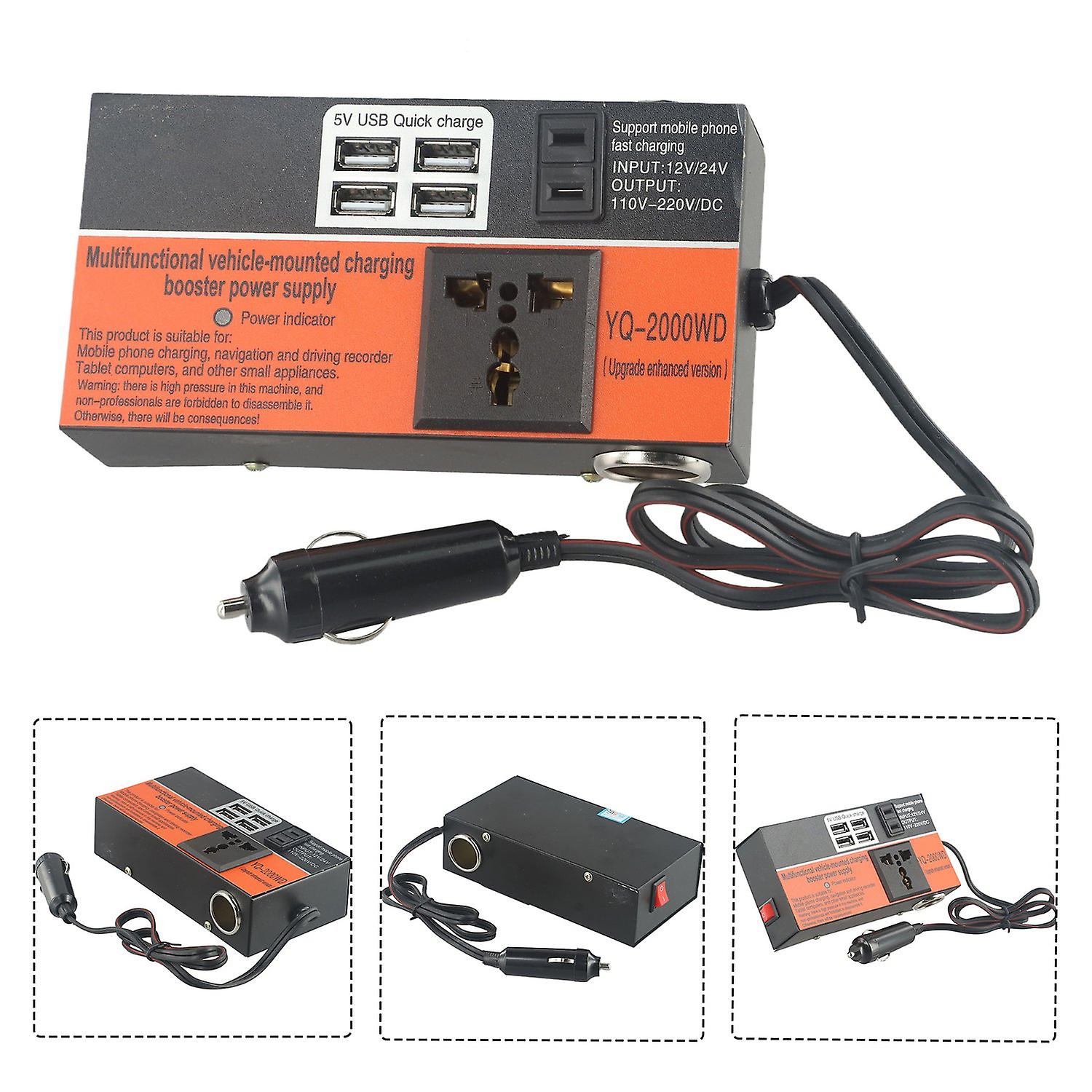 Car Converter Power Inverter Voltage Transformer Car Power Inverter LED Display 1500W DC12V/24V To D