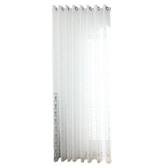 Triangle Print Polyester Tulle Curtain Window Bedroom Divider Drape Home Decor