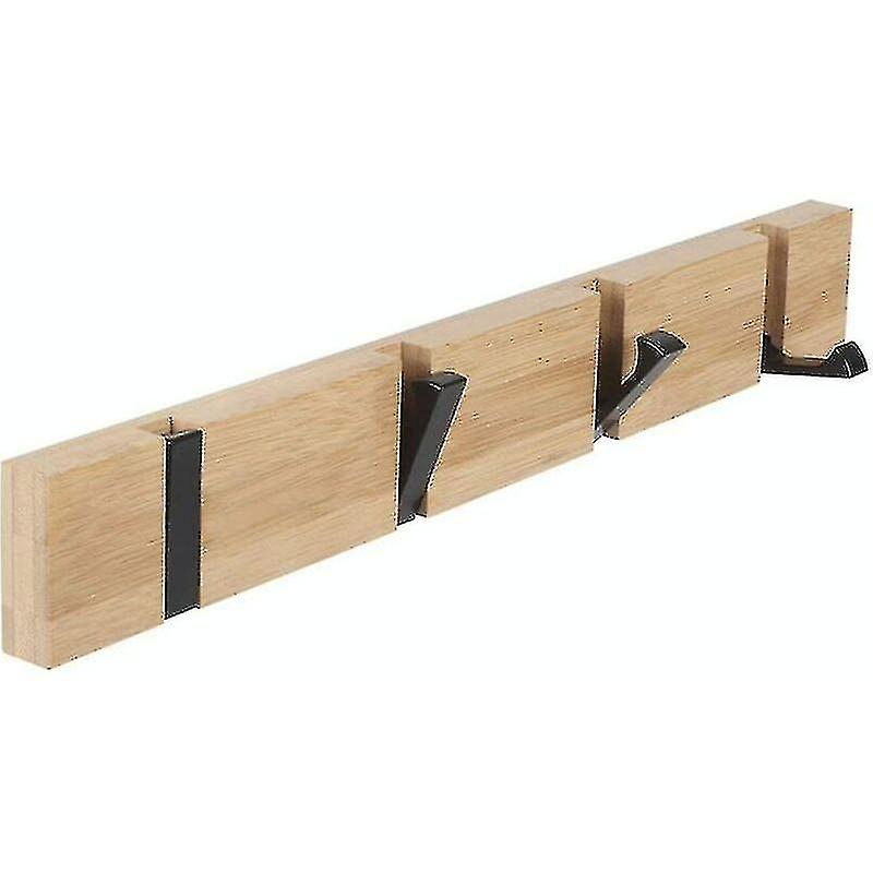 Wall coat rack with 4 telescopic hooks