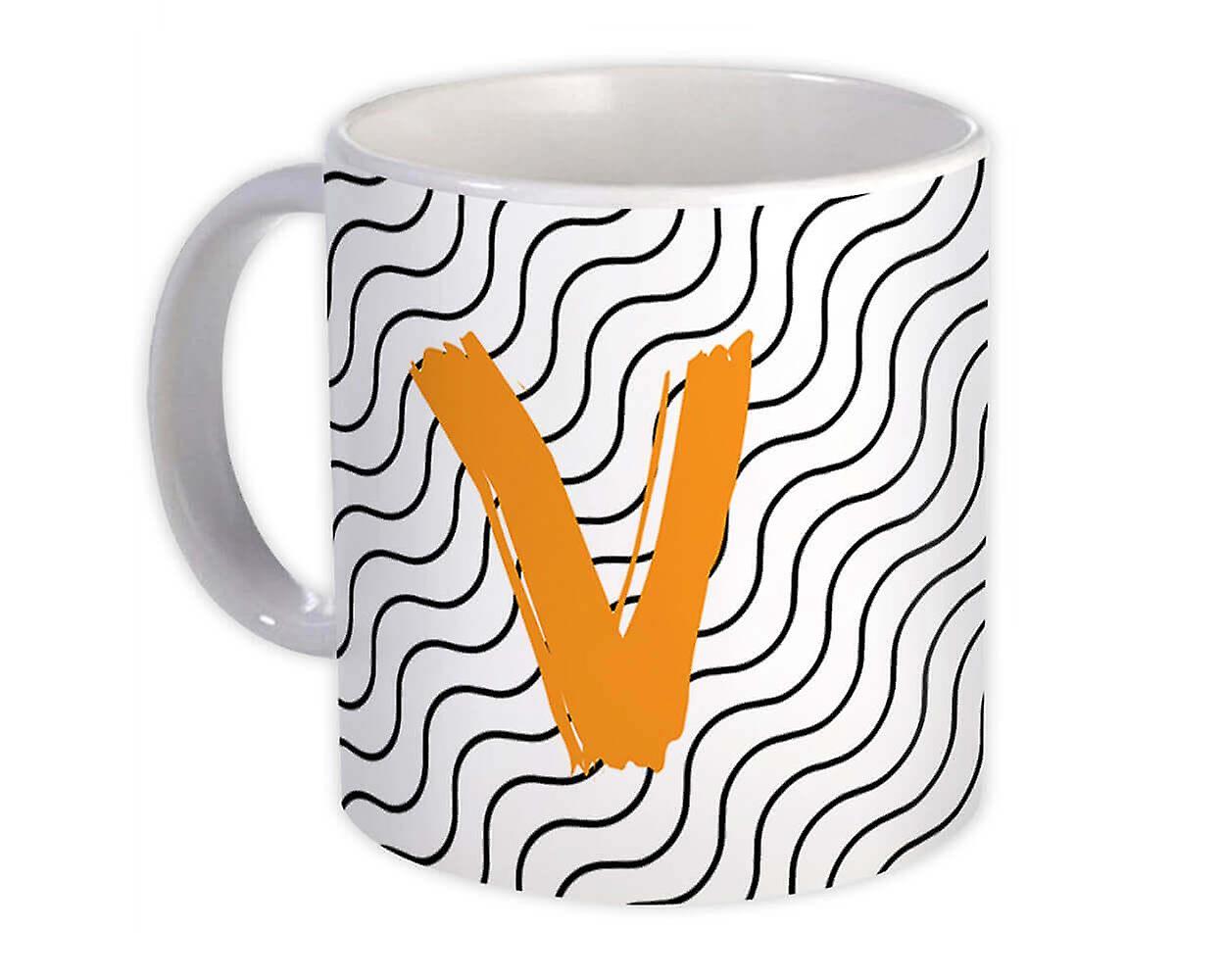 Hediye Kupa: Monogram Harf V Alfabesi