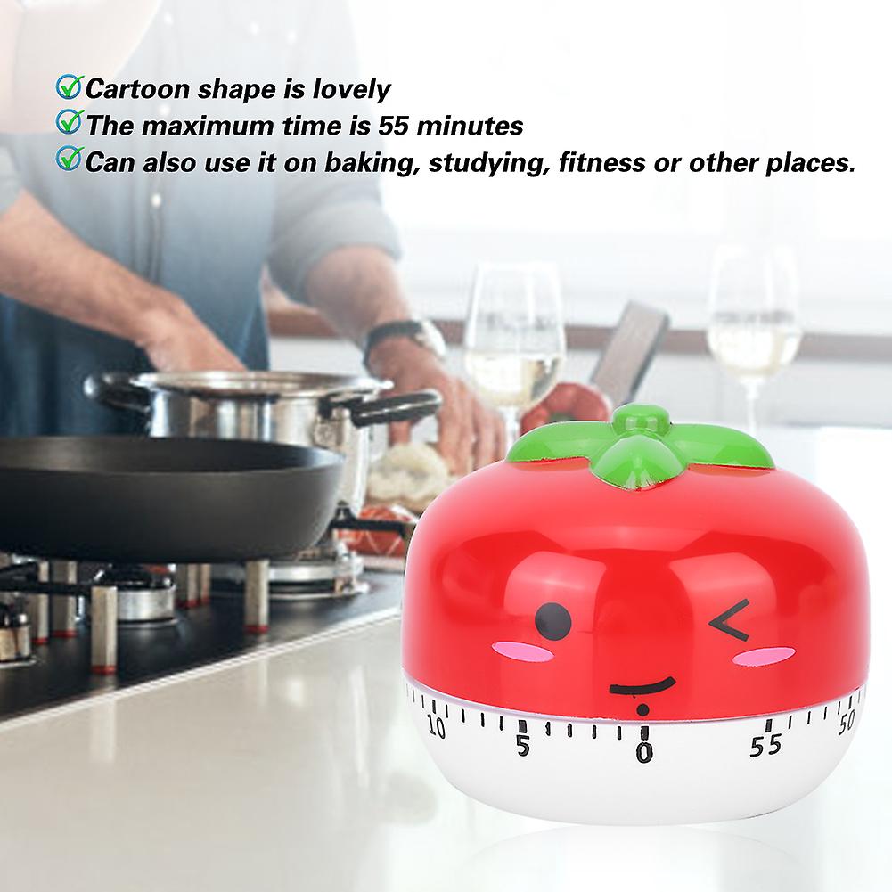 Cartoon Mechanical Kitchen Timer Manual Countdown Alarm Red 6.5cm