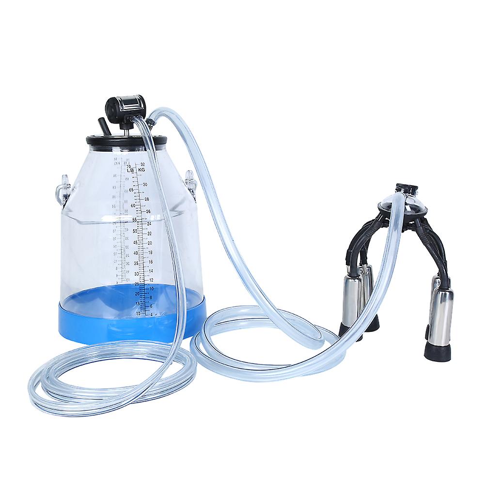 Portable Transparent 32L Cow Milker Dairy Milking Machine Bucket Tank Barrel for Dairy Farm