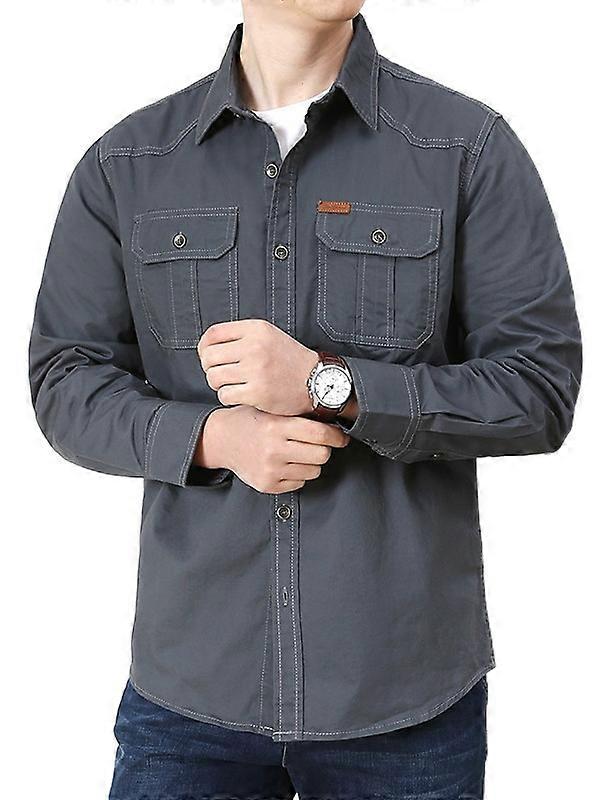 Långärmade rutiga modeskjortor för män