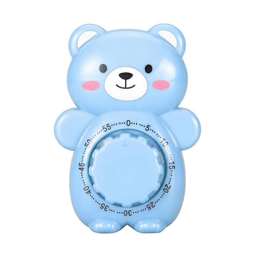 Mechanical Cooking Timer Cartoon Bear Shape Kitchen Manual Alarm Counters(Blue)