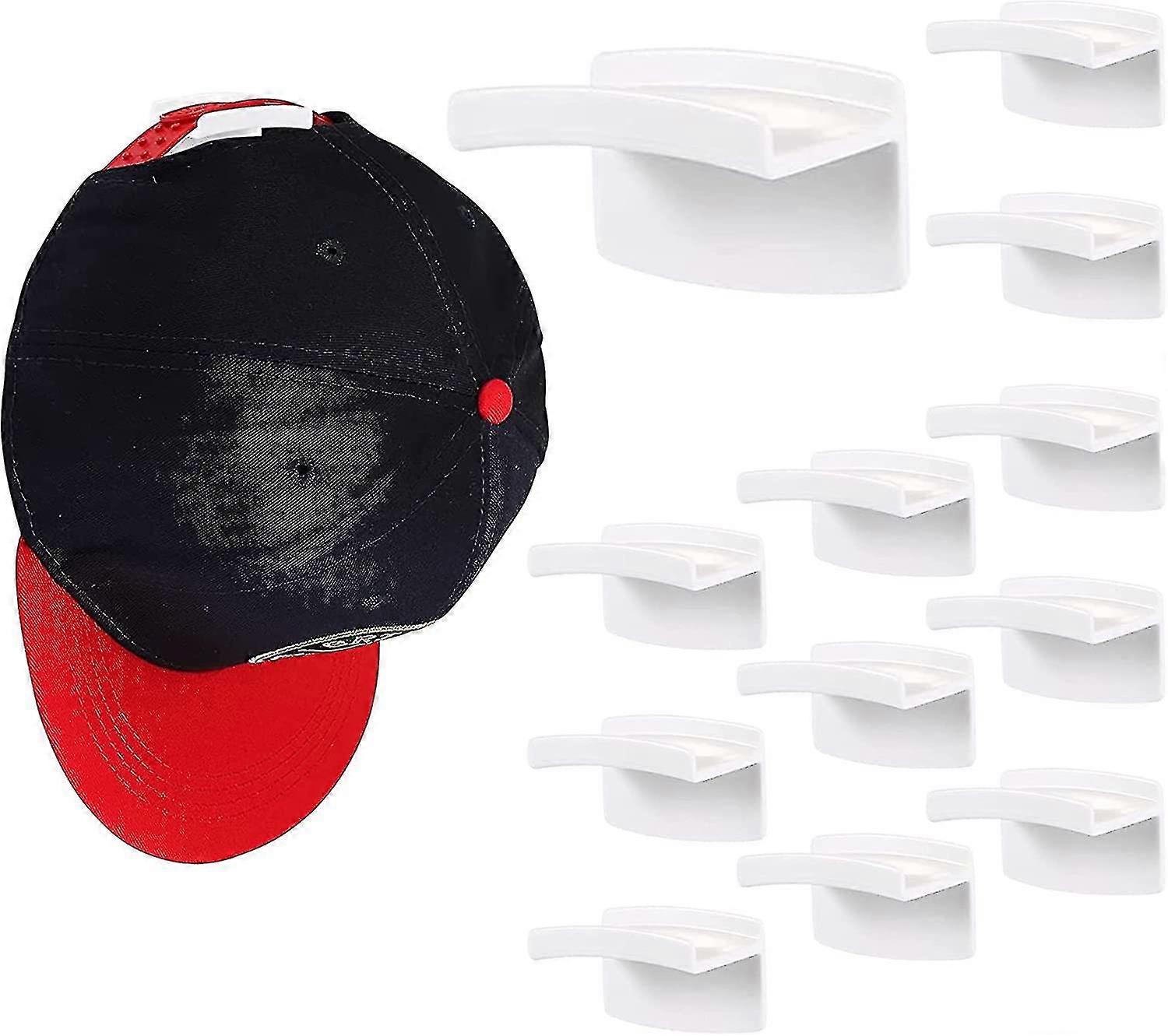 12 Pack Self Adhesive Hat Hooks, Hat Organizer Wall Mounted Minim