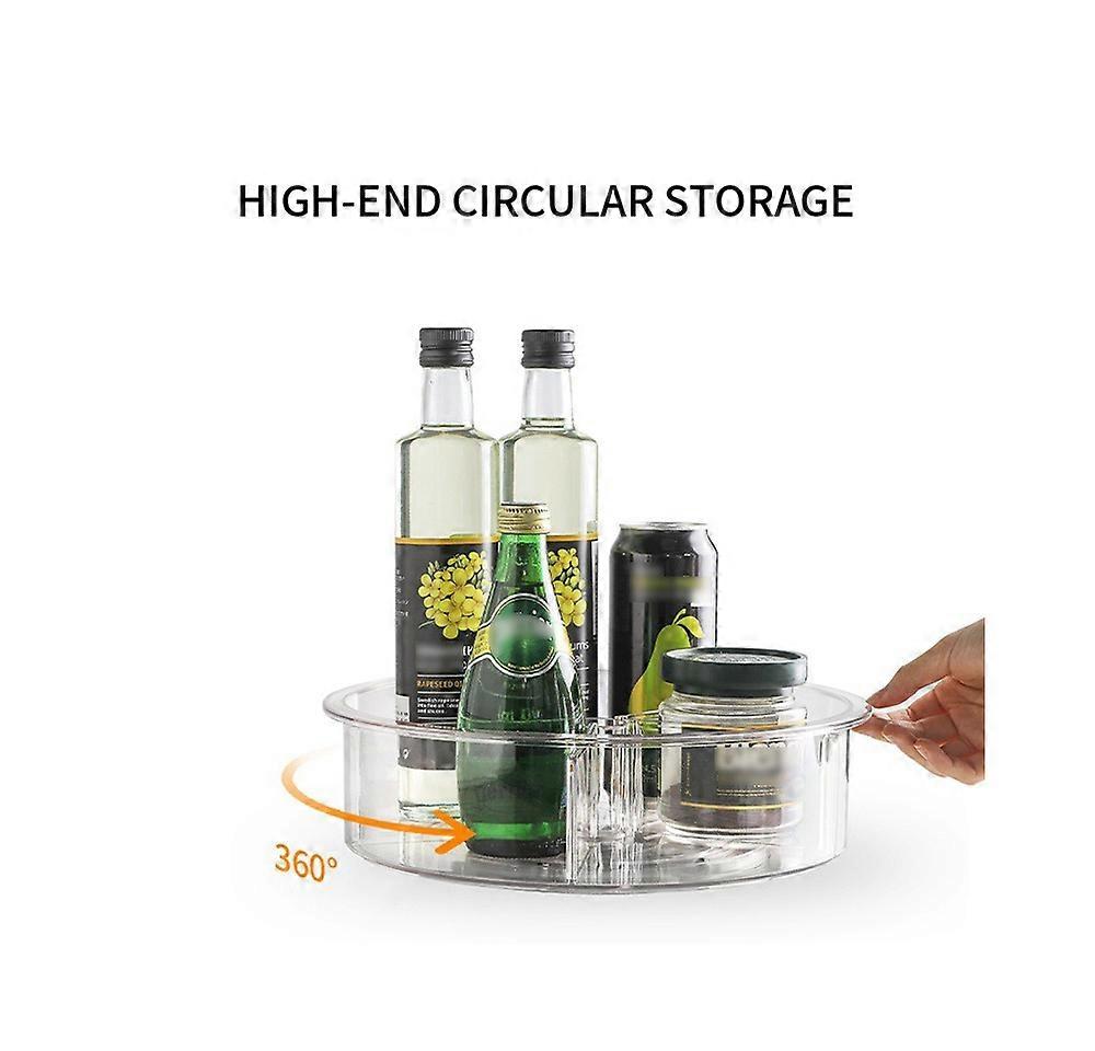 360 kitchen transparent round rotating multi-function storage box refrigerator fruit assortment removable storage rack model