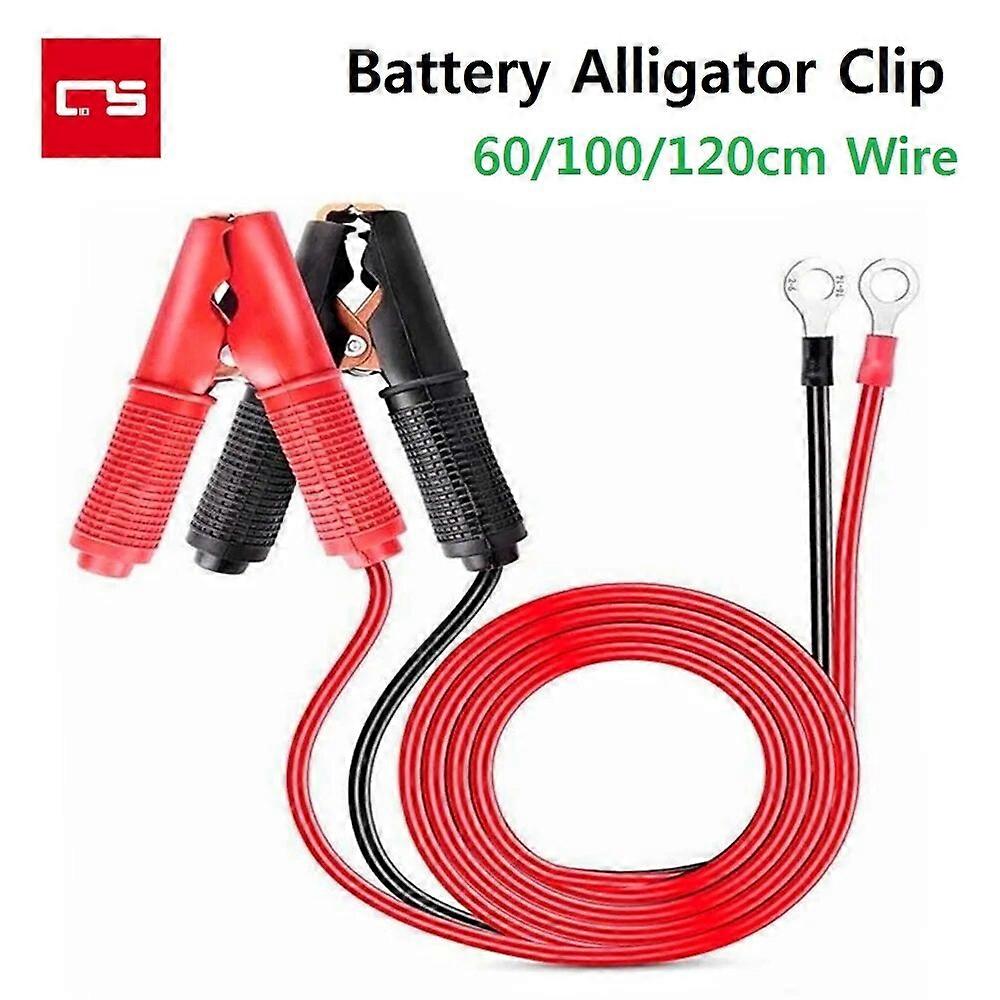 2pcs 30A Battery Alligator Clamp 6 mm Copper Terminal 60/100/120cm Length Cable Alligator Clip for Car Battery Charging Charger FN9U8021