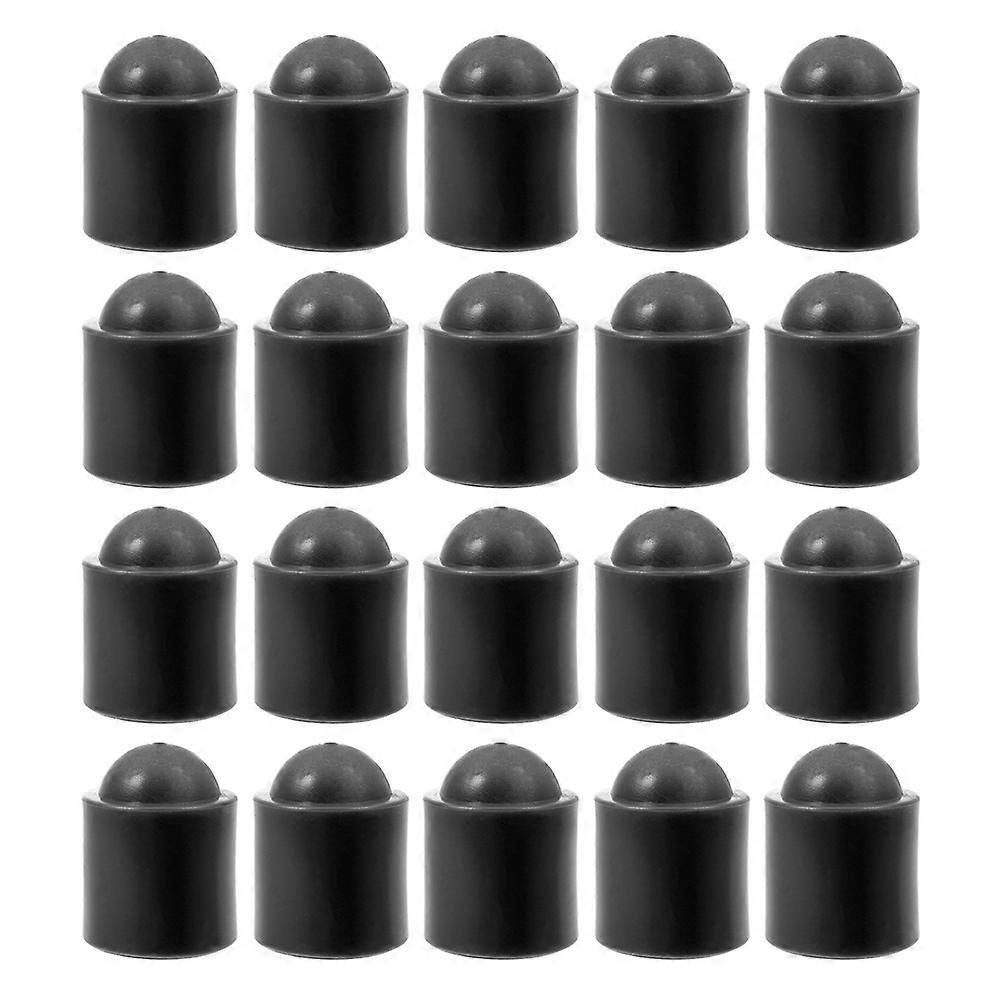 25pcs Pool-Queue-End-Protektoren Pool-Queue-Endabdeckungen Snooker-Stangen Schutzteile Schwarz