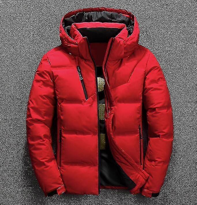 Vinterjacka Herr Högkvalitativ Röd Svart Dunjacka Hooded Parka Mode Herr Vit Dunjacka Tjock Varm Snö Ytterkläder