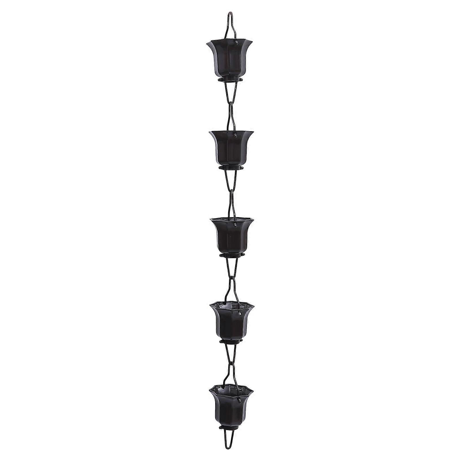 1pc 1m Garden Rain Chain Lotus Cups Rain Chain for Gutter Downspout (Coffee)