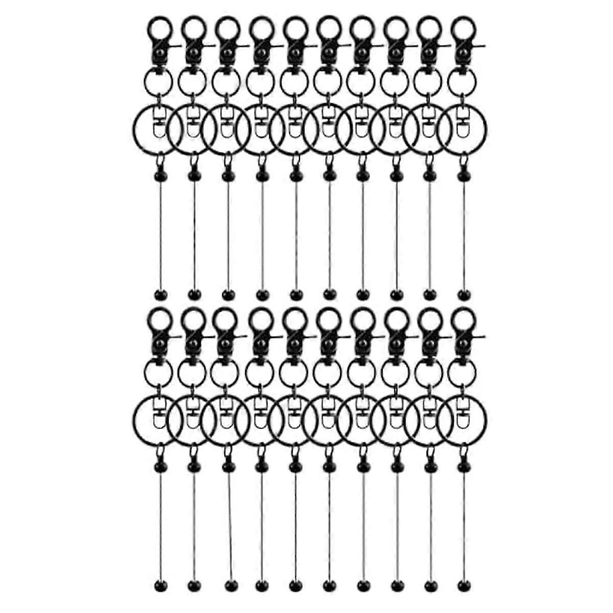 20Pcs Beadable Keychains Bars-DIY Blank Beadable Keychains- Keychain Bars for Beads Keychain Making Kit