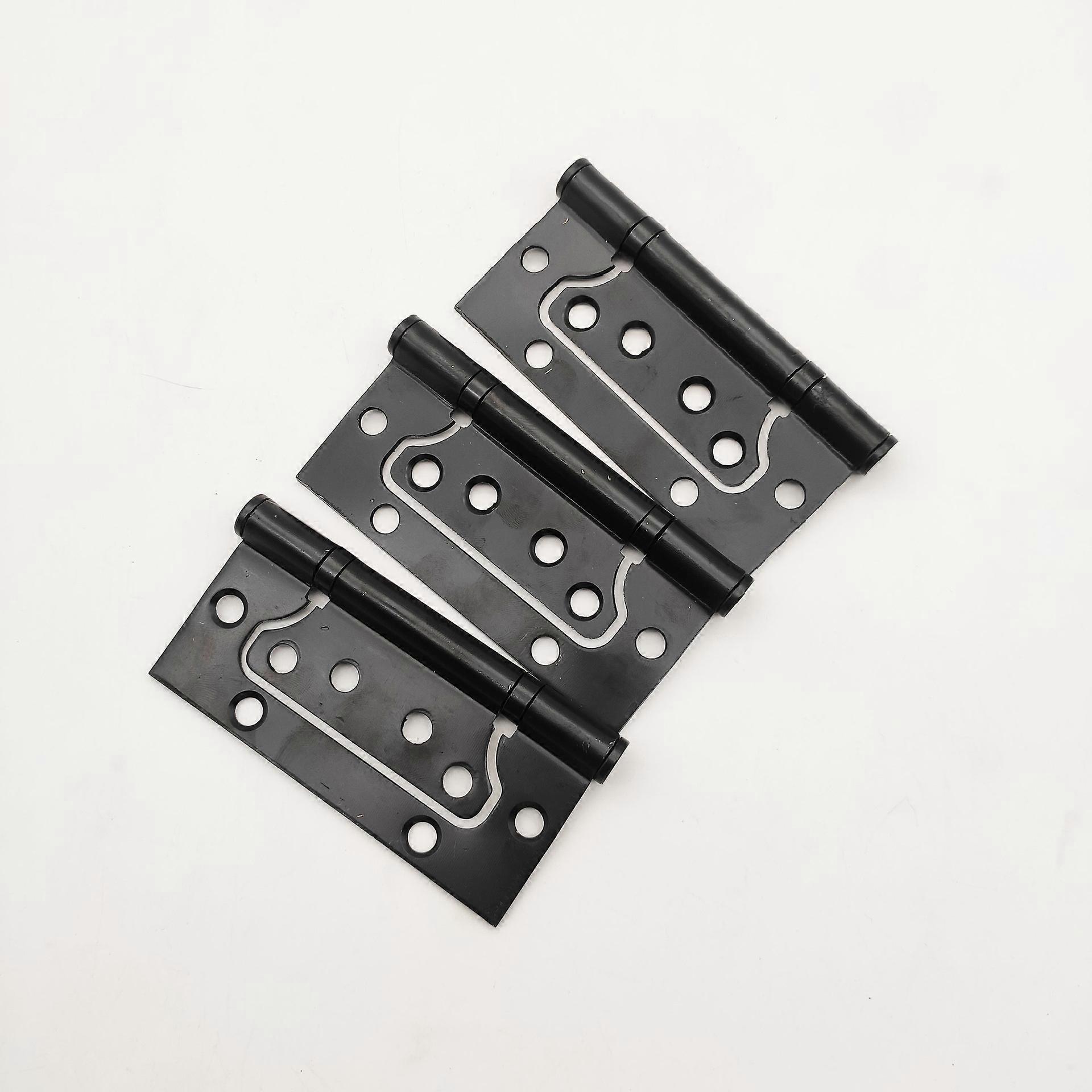 3x Stainless Steel Hinges, 4 Inch Rectangular Leaf 100mm Door Hinges, Black