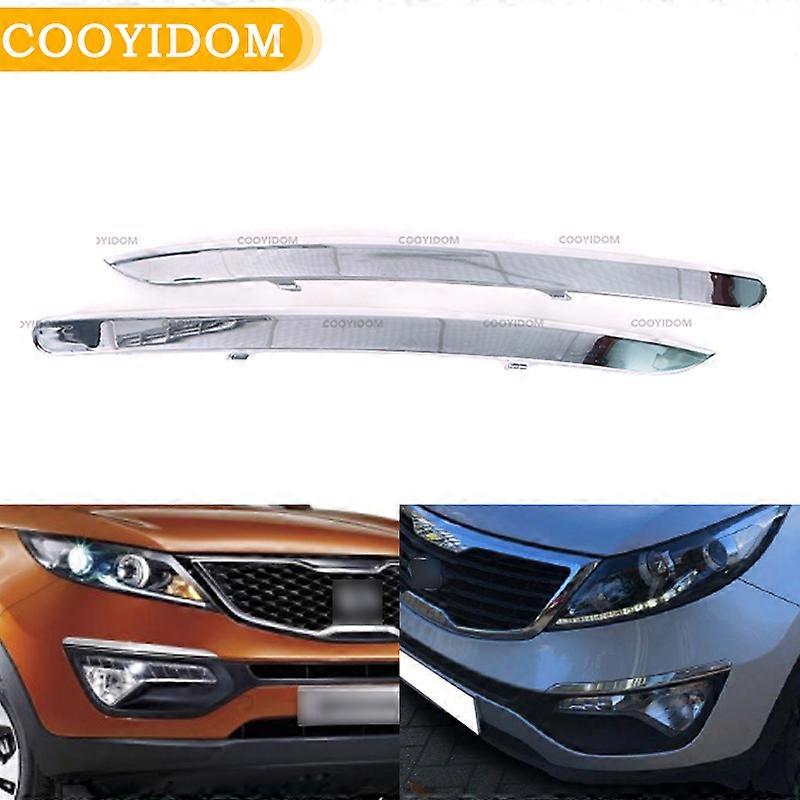 2 قطعة مرآة كروم التصادم الأمامي تقليم لكيا سبورتاج R 2011 2012 2013-2015 مصباح الضباب الجفن كحل تريم غطاء مقبلات