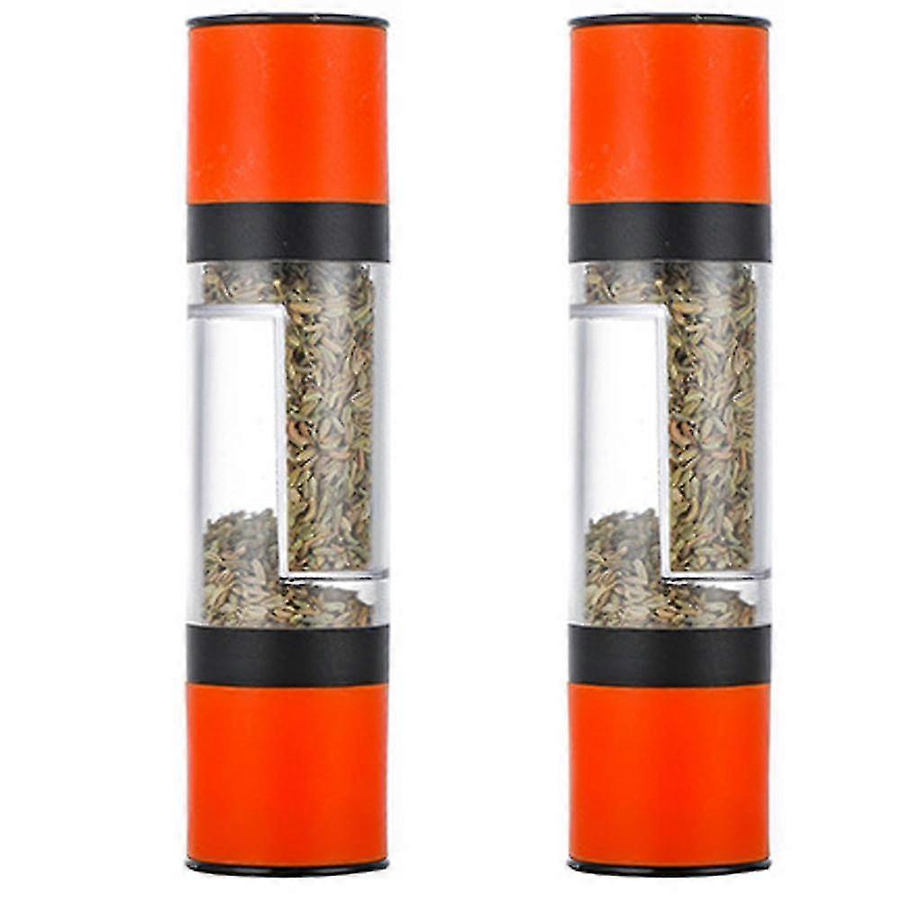 Salt And Pepper Mill Set With Adjustable For Cooking, 2pcs Orange