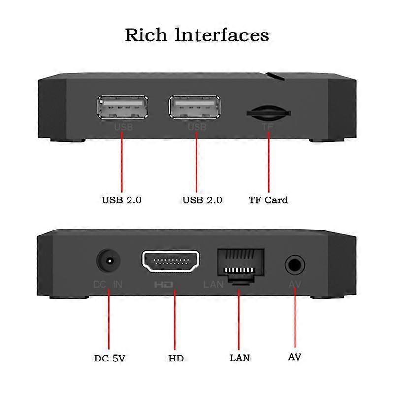 TV98 BT TV Box 2G+16G Allwinner H313 Android 12.1 Smart TV Box 2.4G+5G WIFI+BT 4.0 4Kx2K TV98 Media Player UK Plug