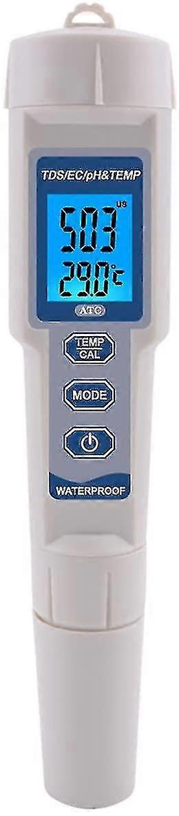 Tester di qualità dell'acqua impermeabile 4 in 1 EC / TDS / PH / Temp - per piscine con acqua potabile
