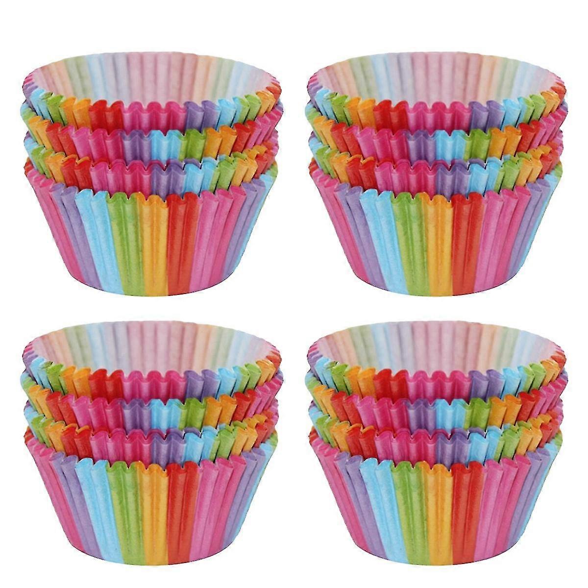 100pcs Rainbow Bright Standard Baking Cup Cupcake Liners Cupcake Paper Baking Cake Molds