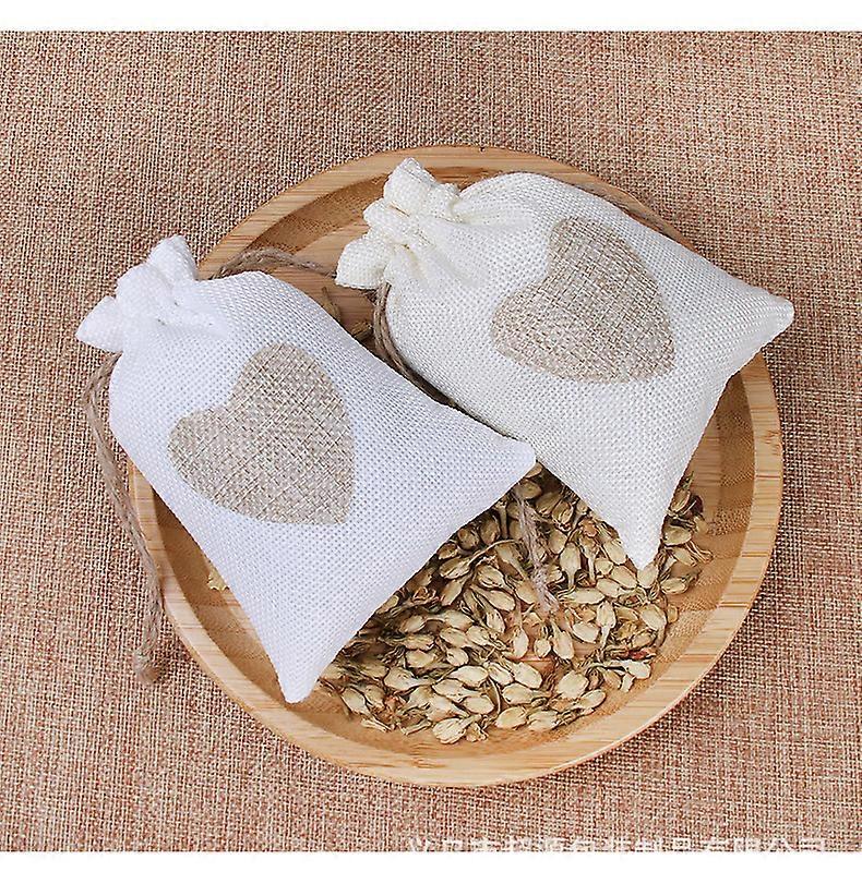 20pcs Burlap Bags 4''x6'' Heart Drawstring Pouch Candy Gift Linen Pockets