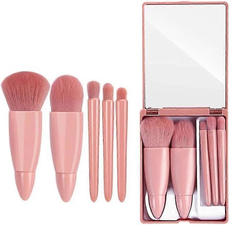 Easy-taken Travel Makeup Brush Set, 5pcs Heilwiy Gift Mini Complete Function
