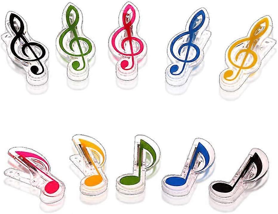 10 件装音乐笔记剪辑音乐剪辑页面支架塑料片夹