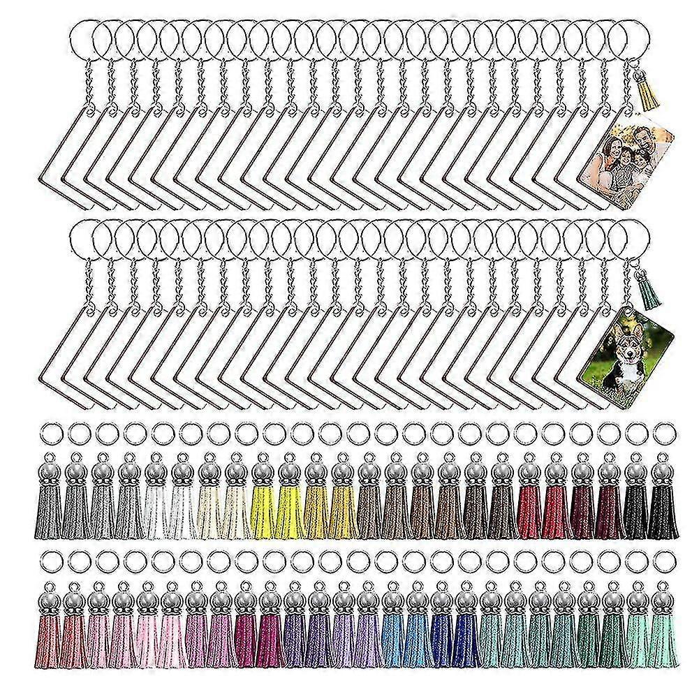 250 Pcs Sublimation Blanks Keychain 2.4in Double Side Keychain, A
