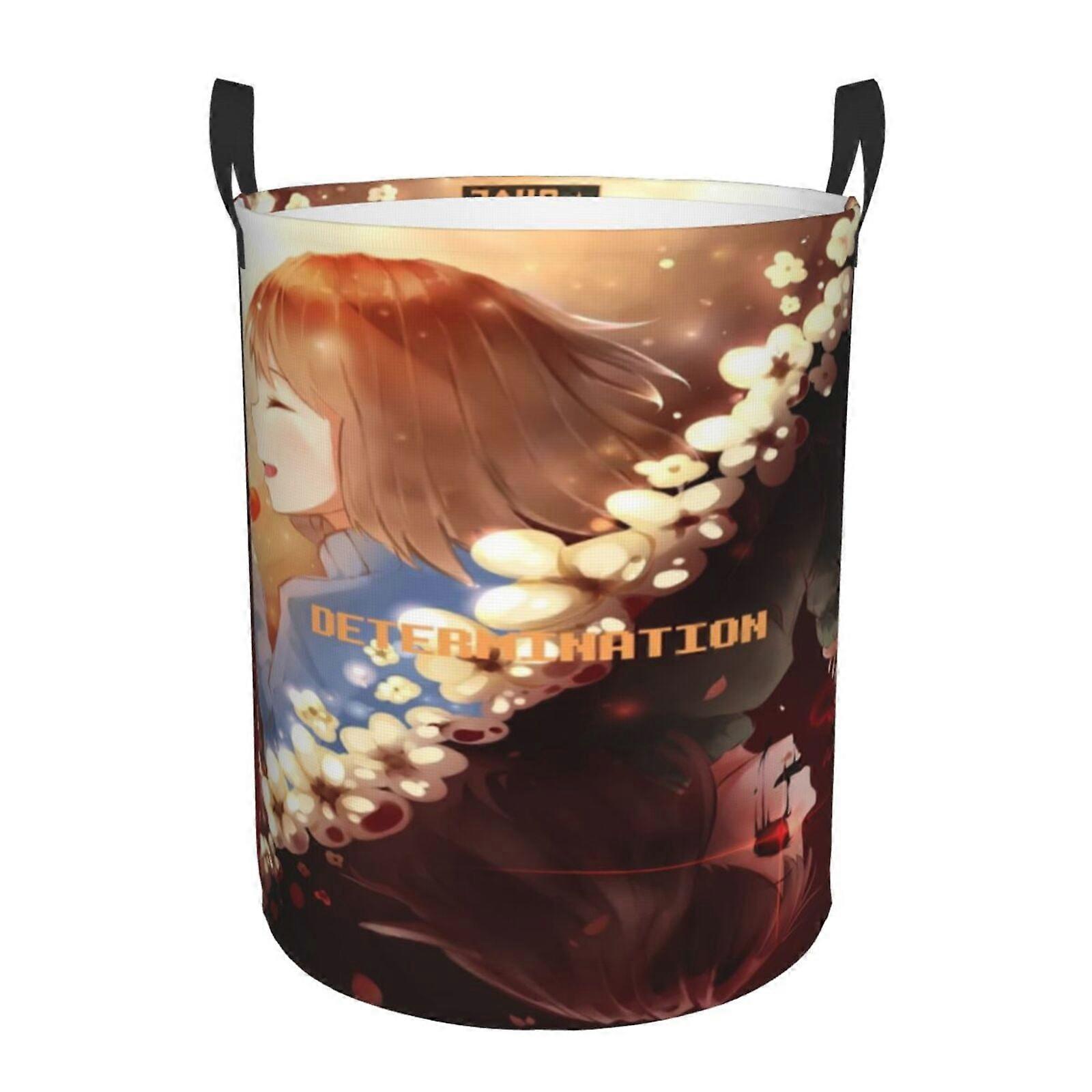 Undertale Sans 3D Grafische Vlam Wasmand Brand Vlam Kleding Hamper Opslag Met Handvat-SYS29064