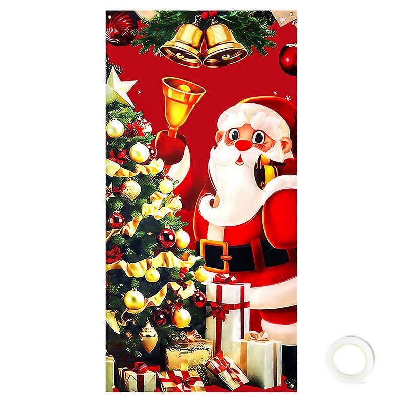 Marco de puerta de Navidad, cortina, pancarta, decoracin de fondo de Pap Noel, adorno para el hogar, Feliz Ao Nuevo, fiesta de Navidad, suministro de