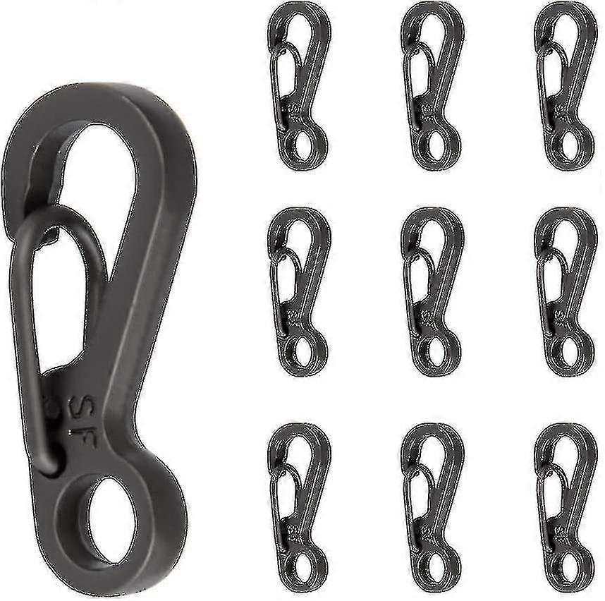Mini Carabiner Snap Hook Lightweight Locking Hook Paracord Black 10 Pieces