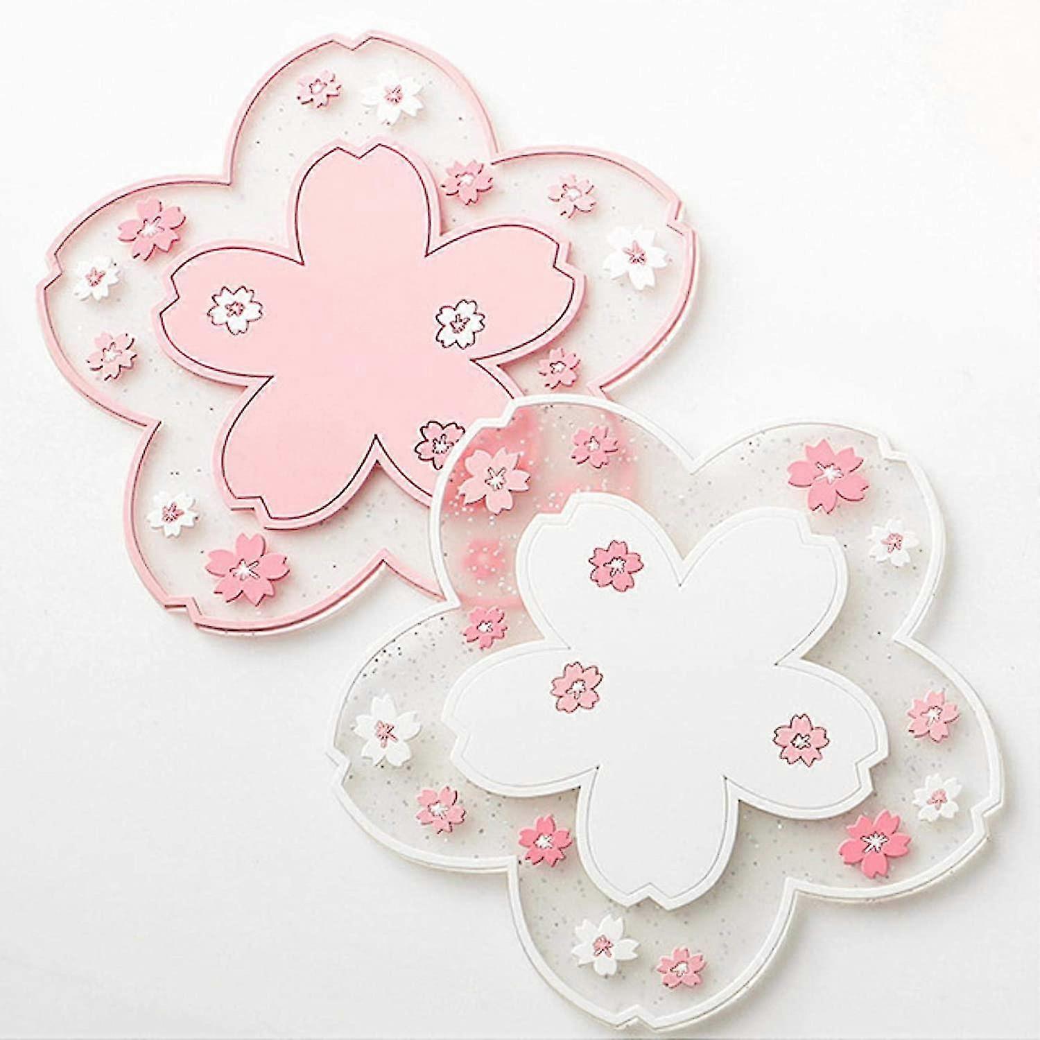 2pcs pvc sakura coaster pads