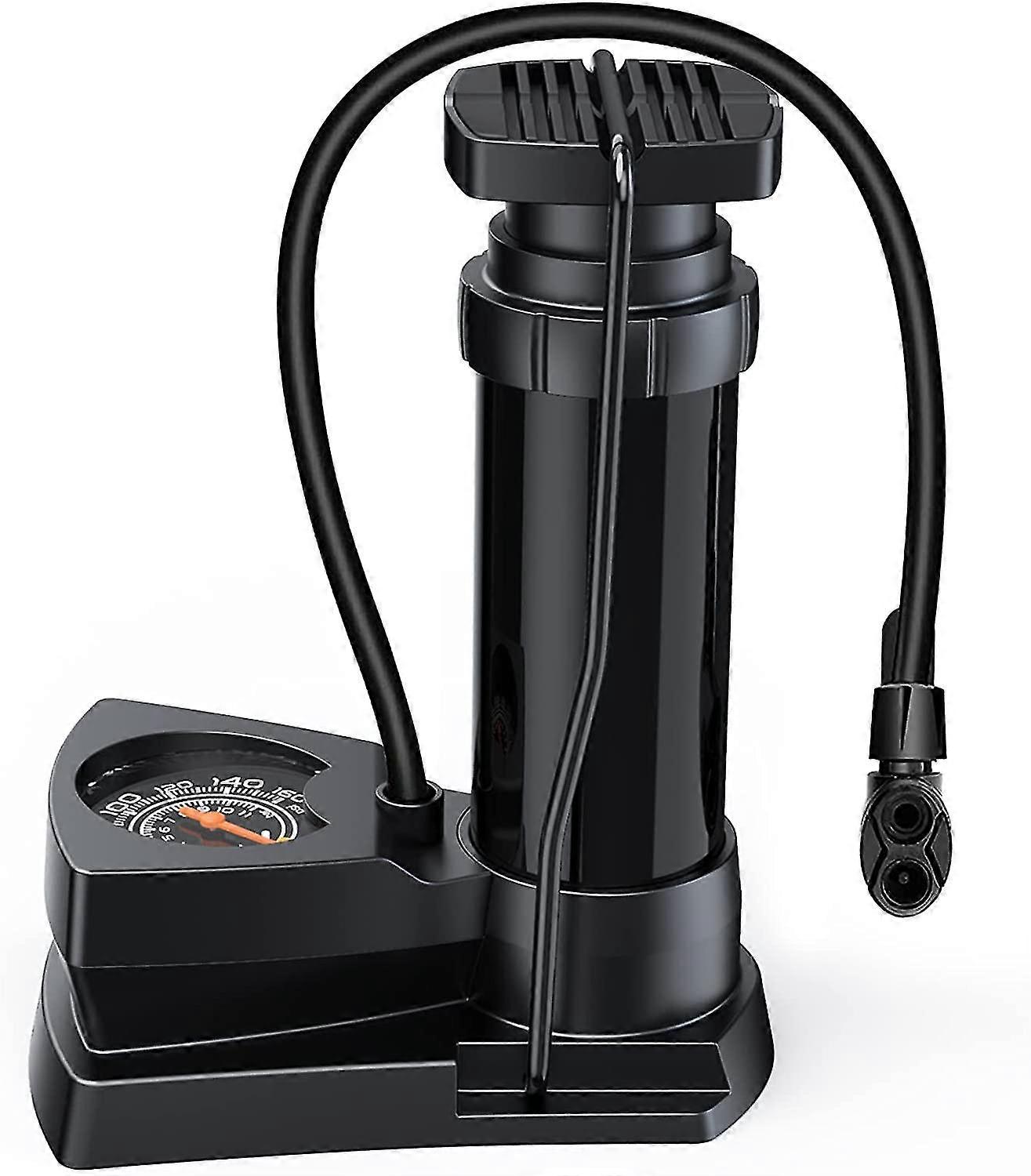 مضخة دراجة مضخات القدم المحمولة الصغيرة مع مقياس الضغط لجميع الصمامات مضخة أرضية Av / dv / sv مناسبة لدراجات الرحلات MTB ، المدينة