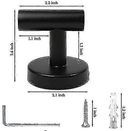 3 Pack Bathroom Towel Hooks, Matte Black Coat Hooks, Robe Hooks, Sus 304 Stainless