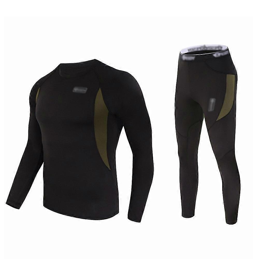 Mens Thermal Underwear Set, Winter Fleece Lined Sport Long Johns Base Layer Quick Drying