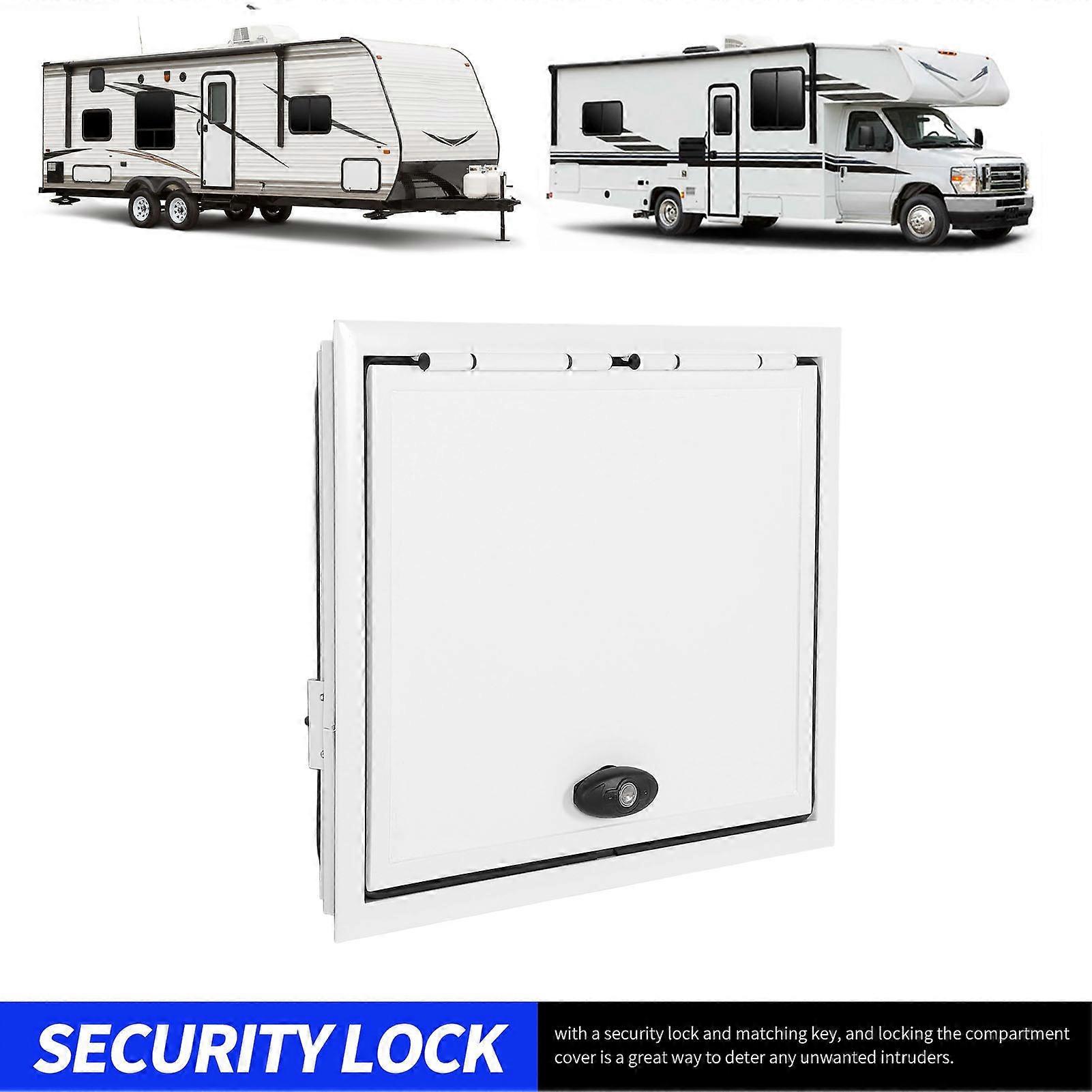 RV Baggage Door 20 X 20in Square UV Proof Heavy Duty Access Storage Door with Dual Rod and Lock for Camper Trailer