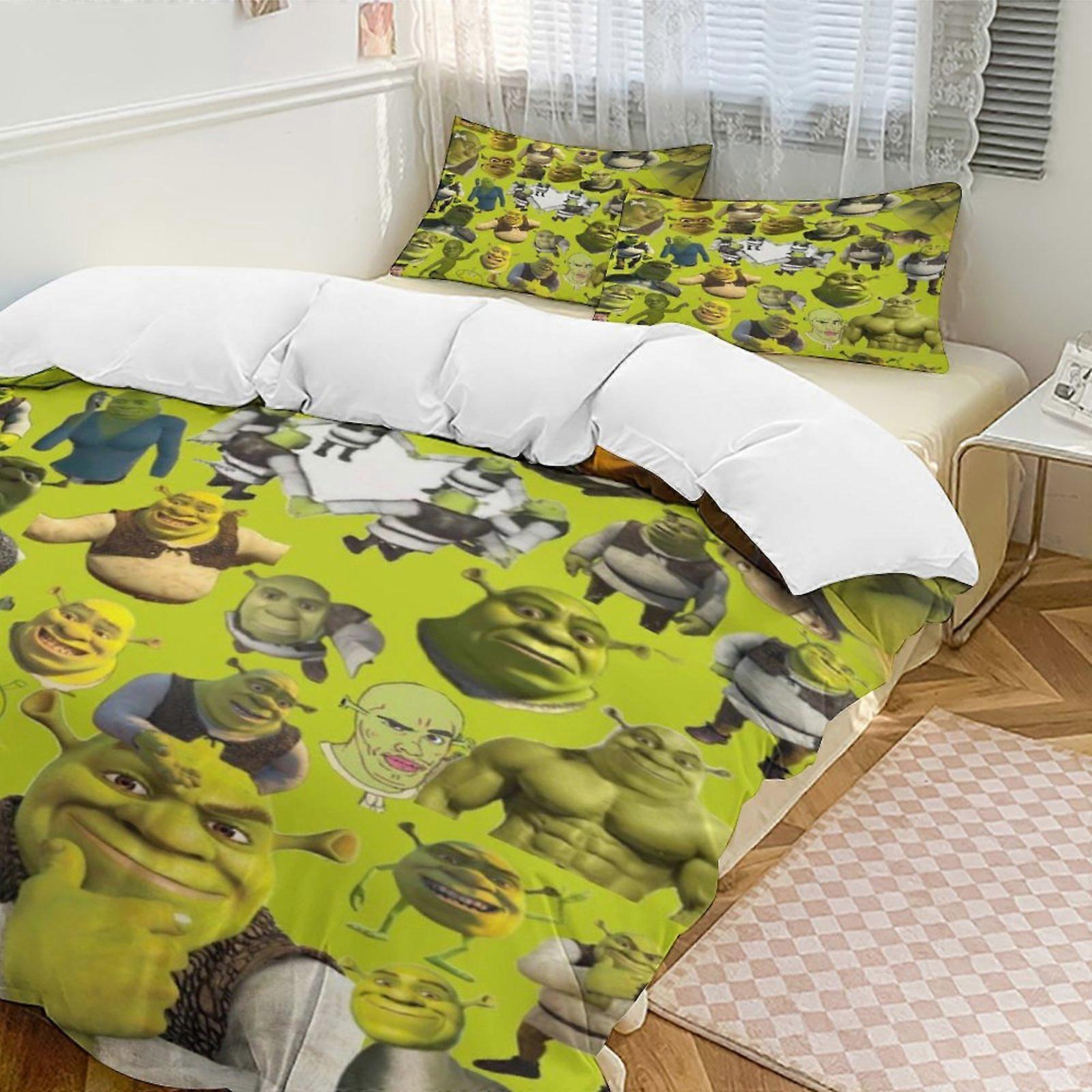 a2461 Lakan Shrek sängkläder set påslakan set tecknad tema barnrum lakan iip2461