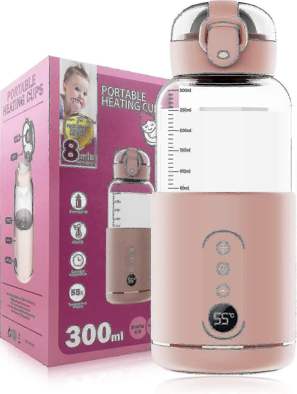 Portable Water Warmer Rechargeable For Formula, Breastmilk, Precise Temp Control, 300ml, Portable In-zzy